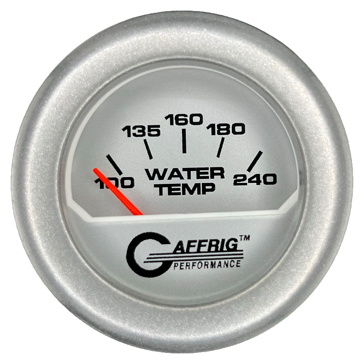 GAFFRIG 2 INCH ELECTRIC WATER TEMP 100-240 F GAUGE FAT RIM (218) / PLATINUM / PLATINUM