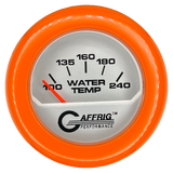 GAFFRIG 2 INCH ELECTRIC WATER TEMP 100-240 F GAUGE FAT RIM (218) / ORANGE / PLATINUM