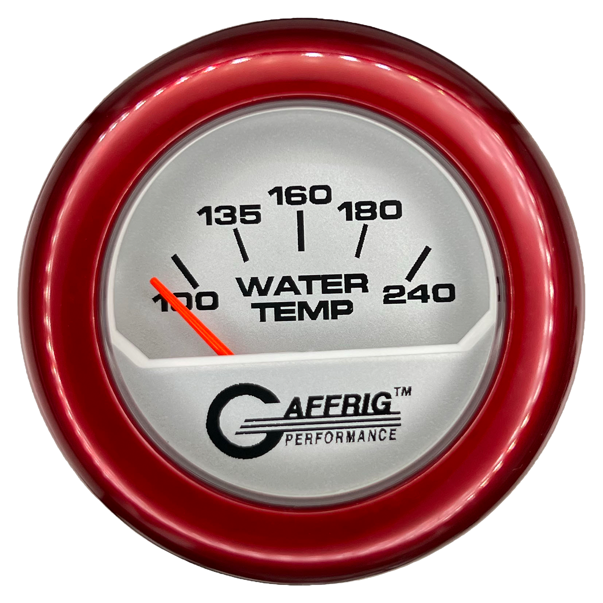 GAFFRIG 2 INCH ELECTRIC WATER TEMP 100-240 F GAUGE FAT RIM (218) / RED / PLATINUM