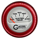 GAFFRIG 2 INCH ELECTRIC WATER TEMP 100-240 F GAUGE FAT RIM (218) / RED / PLATINUM