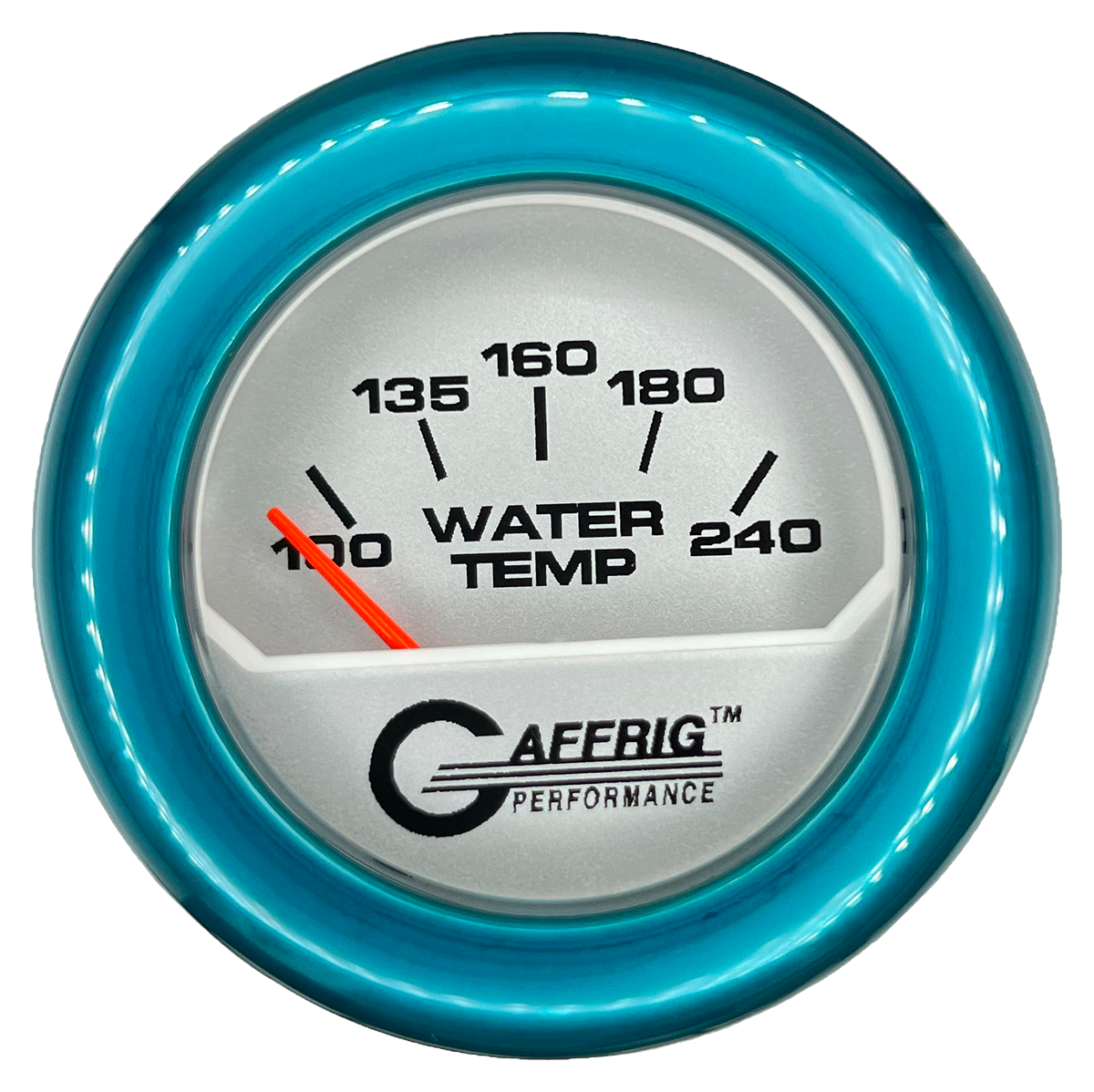 GAFFRIG 2 INCH ELECTRIC WATER TEMP 100-240 F GAUGE FAT RIM (218) / TEAL / PLATINUM