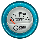 GAFFRIG 2 INCH ELECTRIC WATER TEMP 100-240 F GAUGE FAT RIM (218) / TEAL / PLATINUM