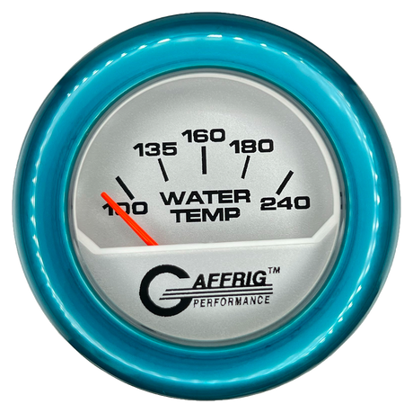 GAFFRIG 2 INCH ELECTRIC WATER TEMP 100-240 F GAUGE FAT RIM (218) / TEAL / PLATINUM