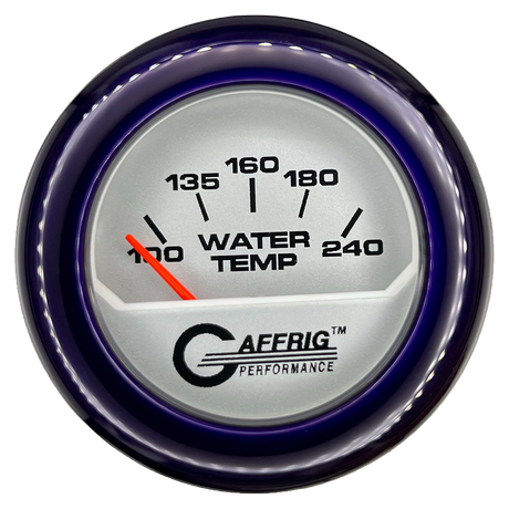 GAFFRIG 2 INCH ELECTRIC WATER TEMP 100-240 F GAUGE FAT RIM (218) / PURPLE / PLATINUM