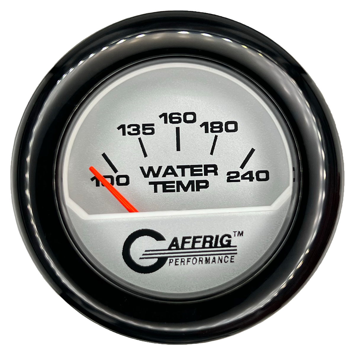 GAFFRIG 2 INCH ELECTRIC WATER TEMP 100-240 F GAUGE FAT RIM (218) / BLACK / PLATINUM