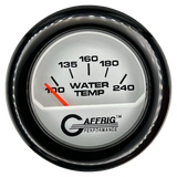 GAFFRIG 2 INCH ELECTRIC WATER TEMP 100-240 F GAUGE FAT RIM (218) / BLACK / PLATINUM