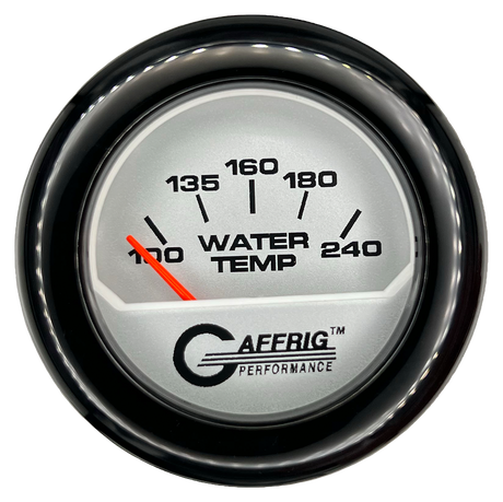 GAFFRIG 2 INCH ELECTRIC WATER TEMP 100-240 F GAUGE FAT RIM (218) / BLACK / PLATINUM