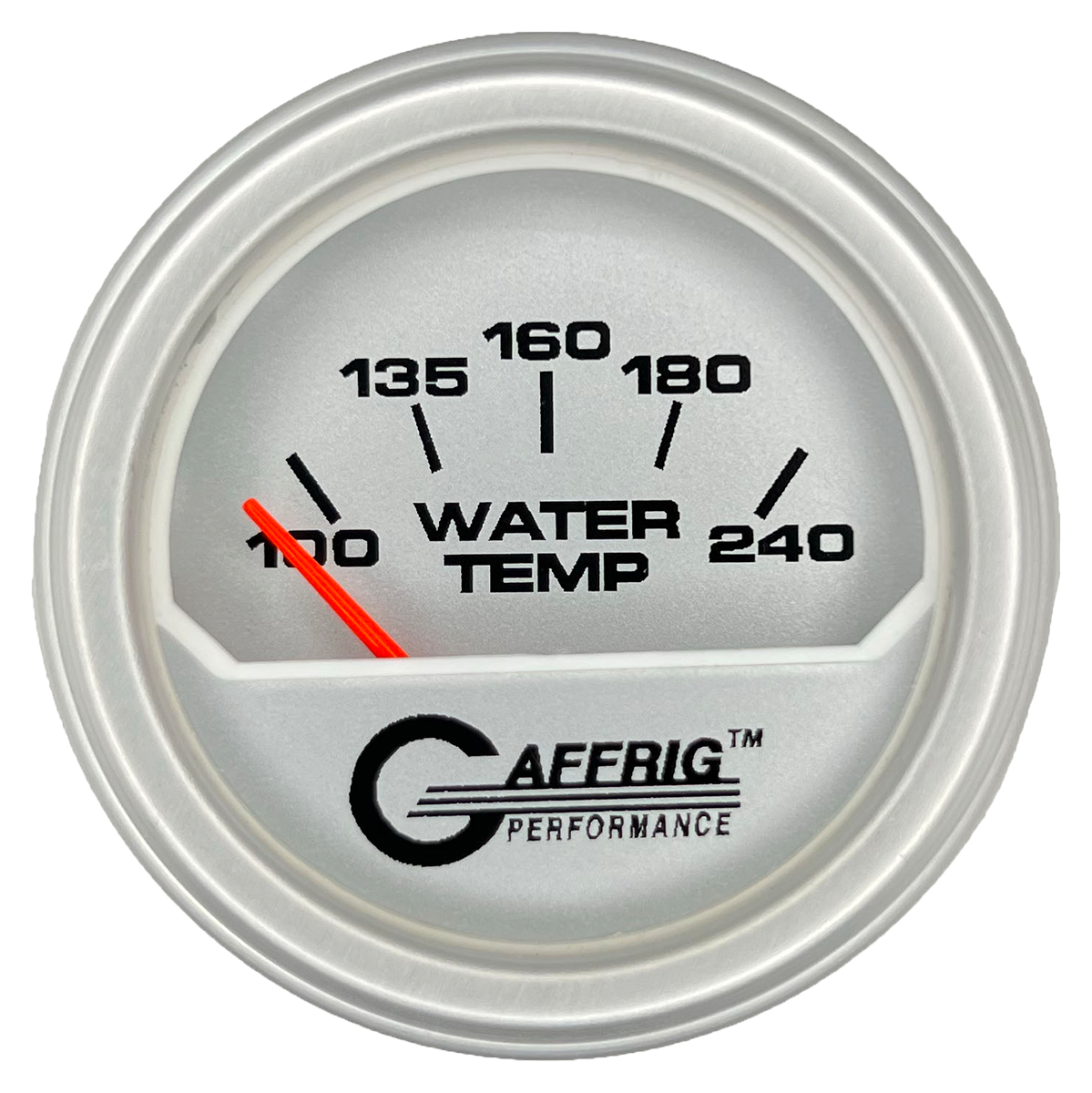 GAFFRIG 2 INCH ELECTRIC WATER TEMP 100-240 F GAUGE STEP RIM (002) / PLATINUM / PLATINUM