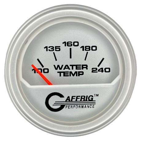 GAFFRIG 2 INCH ELECTRIC WATER TEMP 100-240 F GAUGE STEP RIM (002) / PLATINUM / PLATINUM