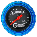 GAFFRIG 2 INCH MECHANICAL WATER PRESSURE 0-30 PSI GAUGE STEP RIM (002) / BLUE / BLACK