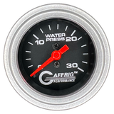 GAFFRIG 2 INCH MECHANICAL WATER PRESSURE 0-30 PSI GAUGE STEP RIM (002) / PLATINUM / BLACK