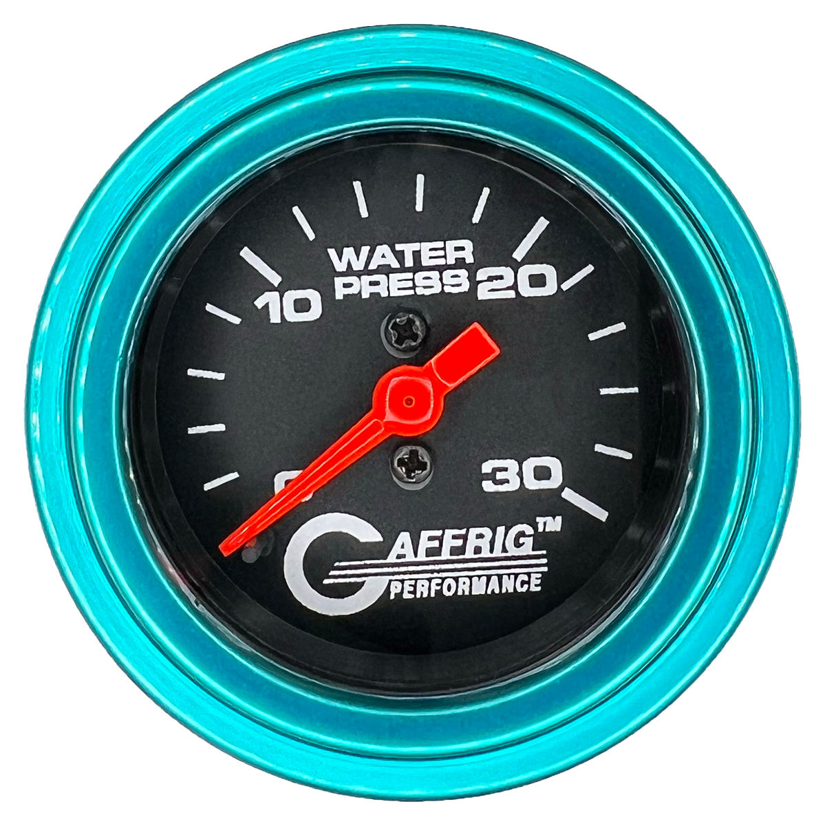 GAFFRIG 2 INCH MECHANICAL WATER PRESSURE 0-30 PSI GAUGE STEP RIM (002) / TEAL / BLACK