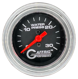 GAFFRIG 2 INCH MECHANICAL WATER PRESSURE 0-30 PSI GAUGE STEP RIM (002) / CHROME/POLISHED / BLACK