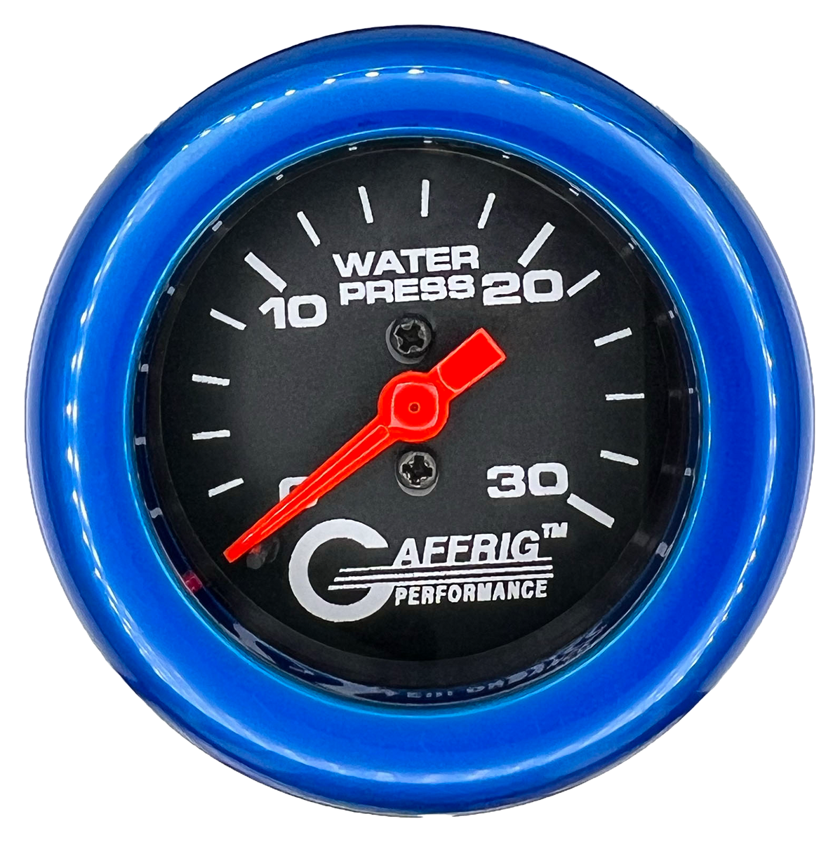 GAFFRIG 2 INCH MECHANICAL WATER PRESSURE 0-30 PSI GAUGE FAT RIM (218) / BLUE / BLACK