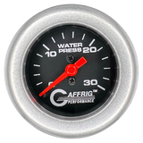 GAFFRIG 2 INCH MECHANICAL WATER PRESSURE 0-30 PSI GAUGE FAT RIM (218) / PLATINUM / BLACK