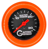 GAFFRIG 2 INCH MECHANICAL WATER PRESSURE 0-30 PSI GAUGE FAT RIM (218) / ORANGE / BLACK