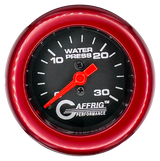 GAFFRIG 2 INCH MECHANICAL WATER PRESSURE 0-30 PSI GAUGE FAT RIM (218) / RED / BLACK