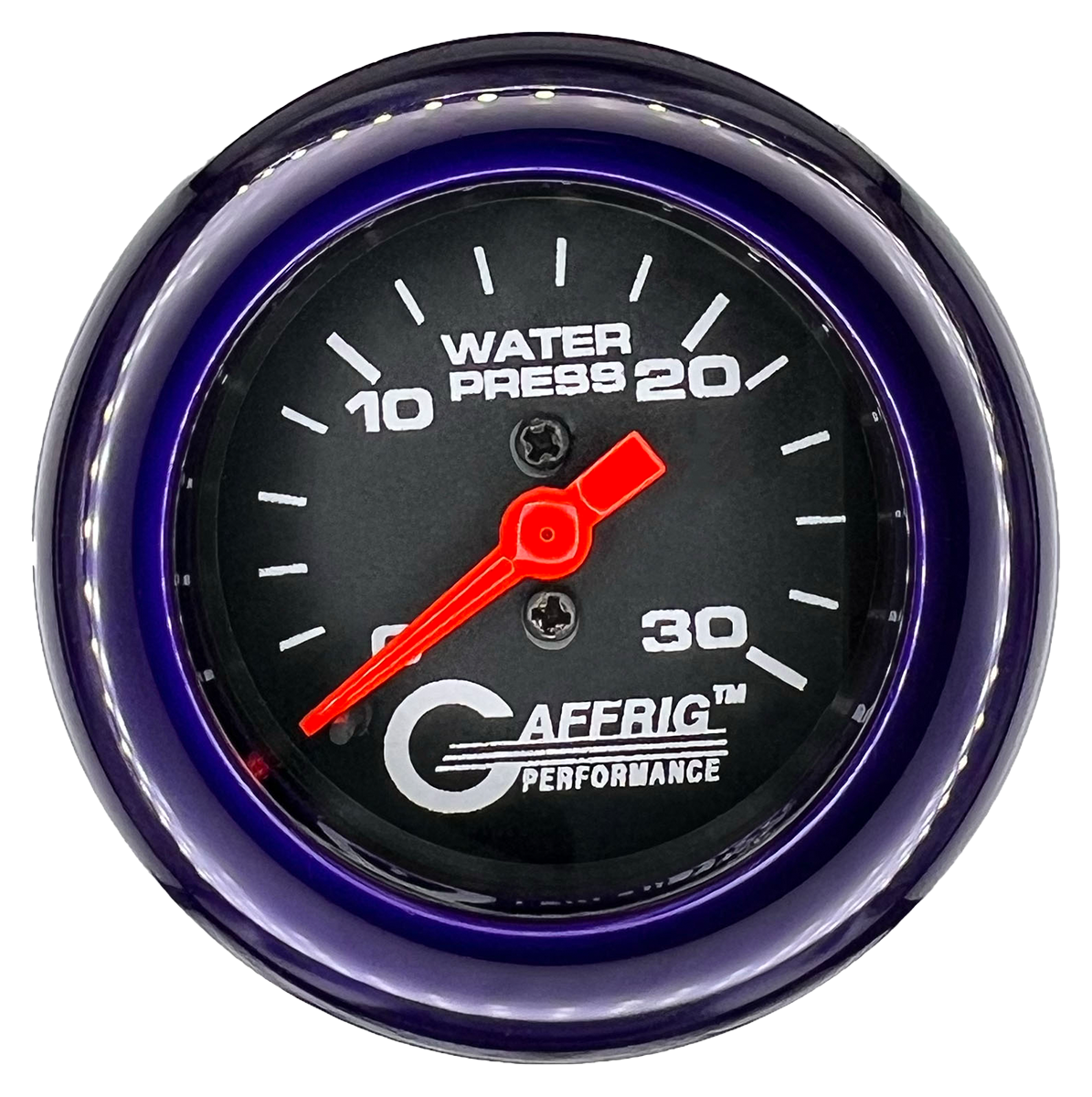 GAFFRIG 2 INCH MECHANICAL WATER PRESSURE 0-30 PSI GAUGE FAT RIM (218) / PURPLE / BLACK