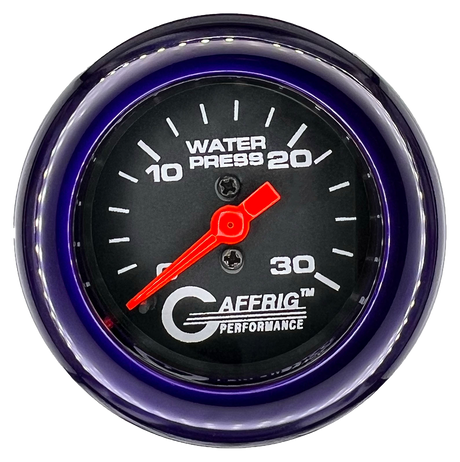 GAFFRIG 2 INCH MECHANICAL WATER PRESSURE 0-30 PSI GAUGE FAT RIM (218) / PURPLE / BLACK