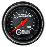 GAFFRIG 2 INCH MECHANICAL WATER PRESSURE 0-30 PSI GAUGE FAT RIM (218) / BLACK / BLACK