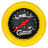 GAFFRIG 2 INCH MECHANICAL WATER PRESSURE 0-30 PSI GAUGE FAT RIM (218) / YELLOW / BLACK