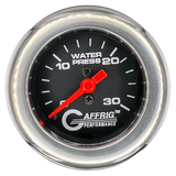 GAFFRIG 2 INCH MECHANICAL WATER PRESSURE 0-30 PSI GAUGE FAT RIM (218) / CHROME/POLISHED / BLACK