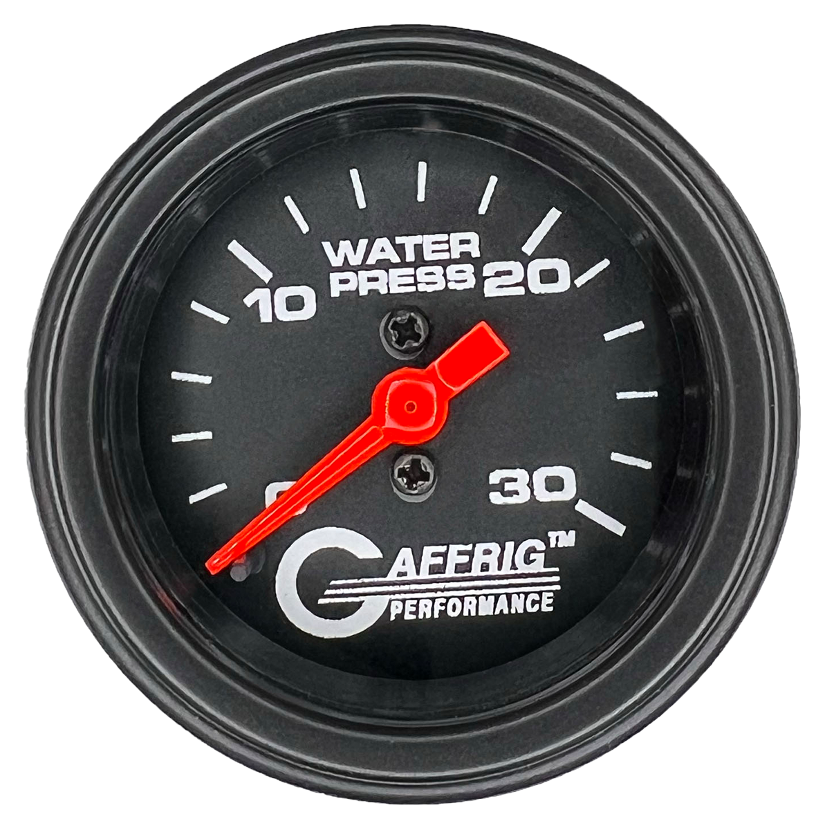 GAFFRIG 2 INCH MECHANICAL WATER PRESSURE 0-30 PSI GAUGE STEP RIM (002) / BLACK / BLACK