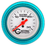 GAFFRIG 2 INCH MECHANICAL WATER PRESSURE 0-30 PSI GAUGE STEP RIM (002) / TEAL / WHITE