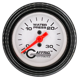 GAFFRIG 2 INCH MECHANICAL WATER PRESSURE 0-30 PSI GAUGE STEP RIM (002) / BLACK / WHITE