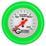 GAFFRIG 2 INCH MECHANICAL WATER PRESSURE 0-30 PSI GAUGE FAT RIM (218) / LIME GREEN / WHITE