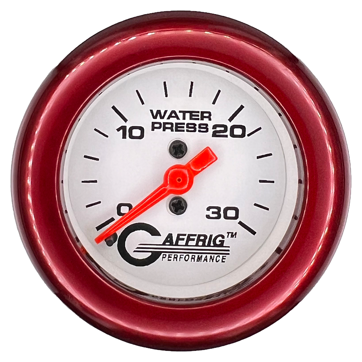 GAFFRIG 2 INCH MECHANICAL WATER PRESSURE 0-30 PSI GAUGE FAT RIM (218) / RED / WHITE