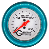 GAFFRIG 2 INCH MECHANICAL WATER PRESSURE 0-30 PSI GAUGE FAT RIM (218) / TEAL / WHITE