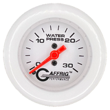 GAFFRIG 2 INCH MECHANICAL WATER PRESSURE 0-30 PSI GAUGE FAT RIM (218) / WHITE / WHITE