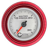 GAFFRIG 2 INCH MECHANICAL WATER PRESSURE 0-30 PSI GAUGE STEP RIM (002) / RED / PLATINUM