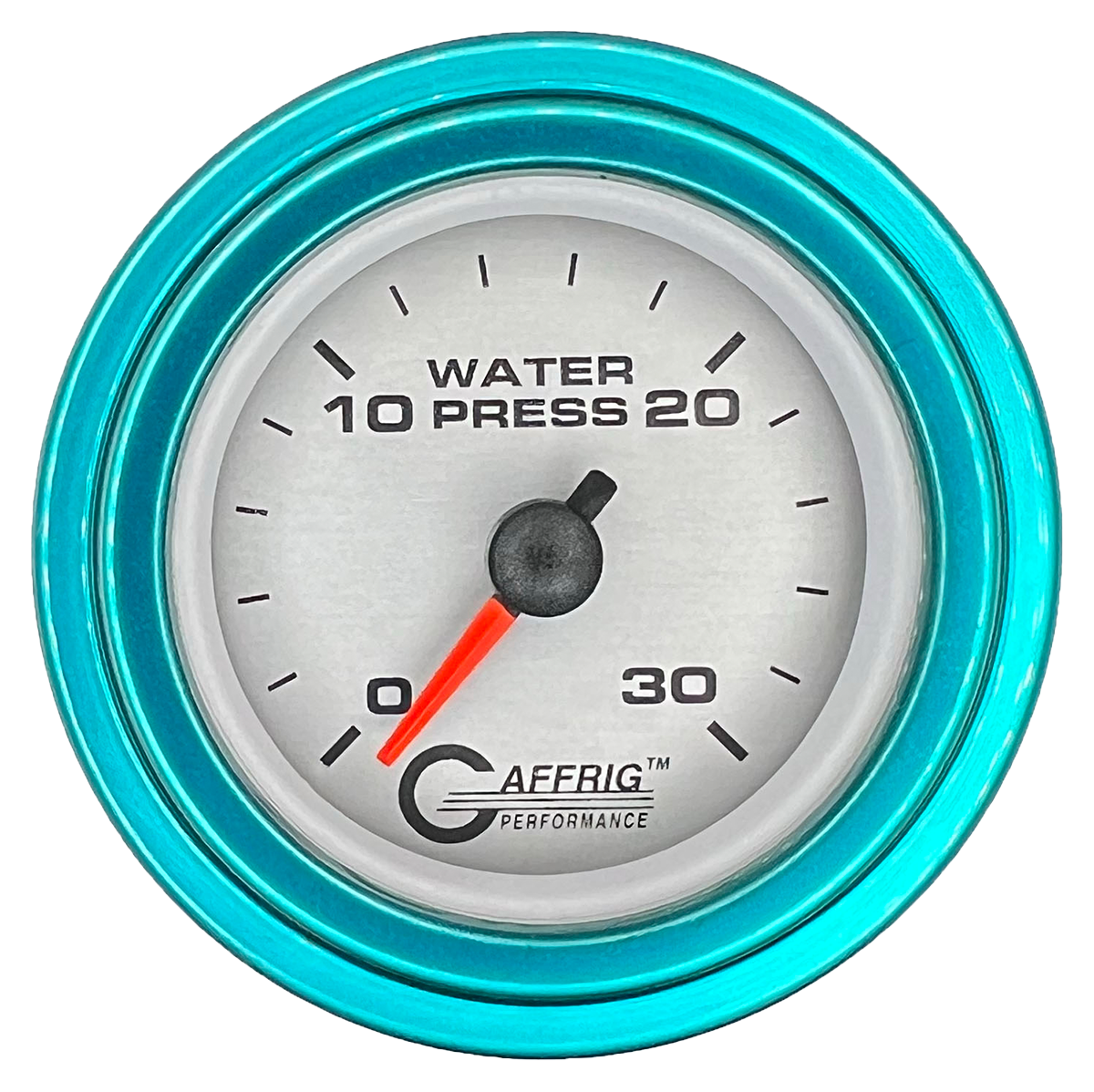 GAFFRIG 2 INCH MECHANICAL WATER PRESSURE 0-30 PSI GAUGE STEP RIM (002) / TEAL / PLATINUM