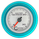 GAFFRIG 2 INCH MECHANICAL WATER PRESSURE 0-30 PSI GAUGE STEP RIM (002) / TEAL / PLATINUM