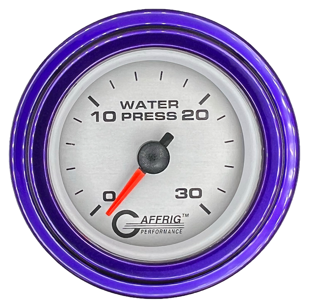 GAFFRIG 2 INCH MECHANICAL WATER PRESSURE 0-30 PSI GAUGE STEP RIM (002) / PURPLE / PLATINUM