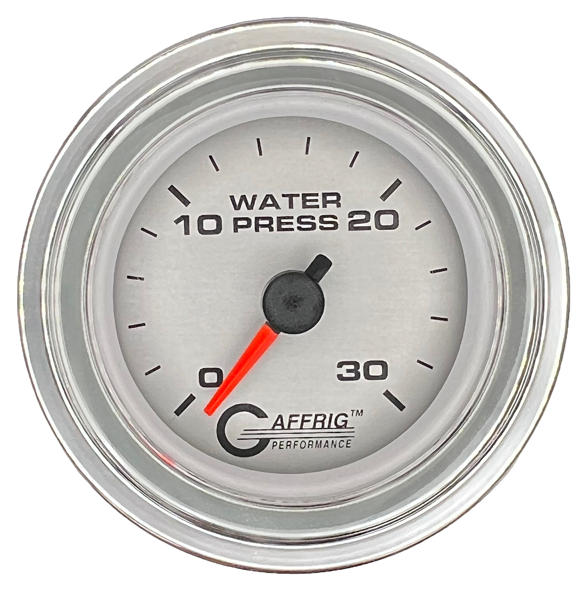 GAFFRIG 2 INCH MECHANICAL WATER PRESSURE 0-30 PSI GAUGE STEP RIM (002) / CHROME/POLISHED / PLATINUM