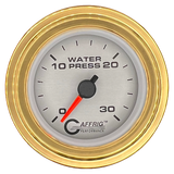 GAFFRIG 2 INCH MECHANICAL WATER PRESSURE 0-30 PSI GAUGE STEP RIM (002) / GOLD / PLATINUM