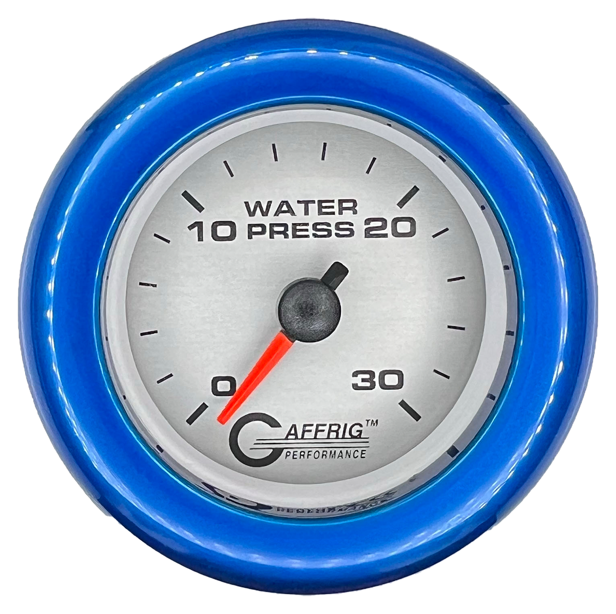 GAFFRIG 2 INCH MECHANICAL WATER PRESSURE 0-30 PSI GAUGE FAT RIM (218) / BLUE / PLATINUM