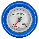 GAFFRIG 2 INCH MECHANICAL WATER PRESSURE 0-30 PSI GAUGE FAT RIM (218) / BLUE / PLATINUM