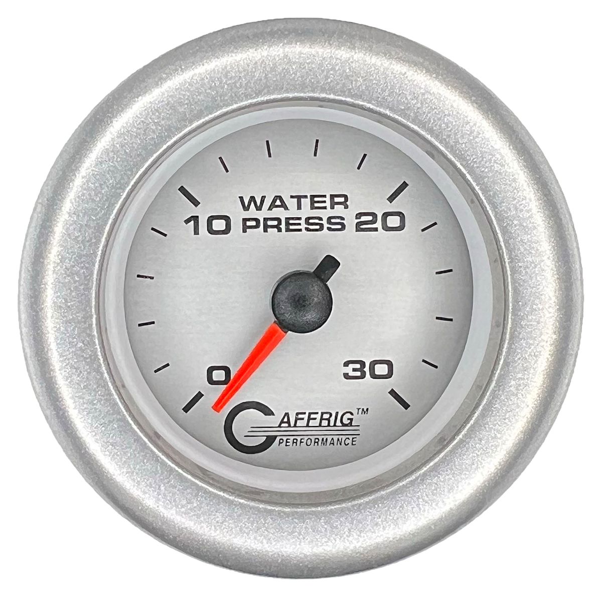 GAFFRIG 2 INCH MECHANICAL WATER PRESSURE 0-30 PSI GAUGE FAT RIM (218) / PLATINUM / PLATINUM