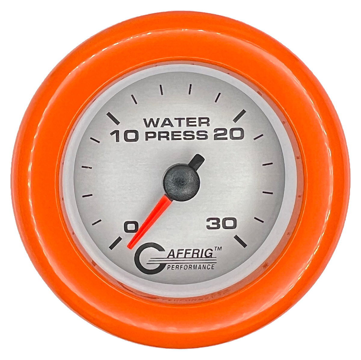 GAFFRIG 2 INCH MECHANICAL WATER PRESSURE 0-30 PSI GAUGE FAT RIM (218) / ORANGE / PLATINUM