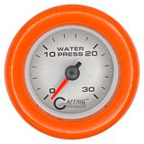 GAFFRIG 2 INCH MECHANICAL WATER PRESSURE 0-30 PSI GAUGE FAT RIM (218) / ORANGE / PLATINUM