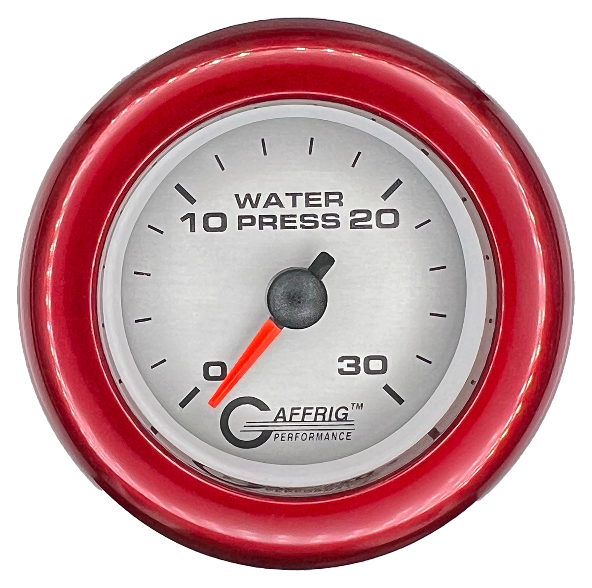 GAFFRIG 2 INCH MECHANICAL WATER PRESSURE 0-30 PSI GAUGE FAT RIM (218) / RED / PLATINUM