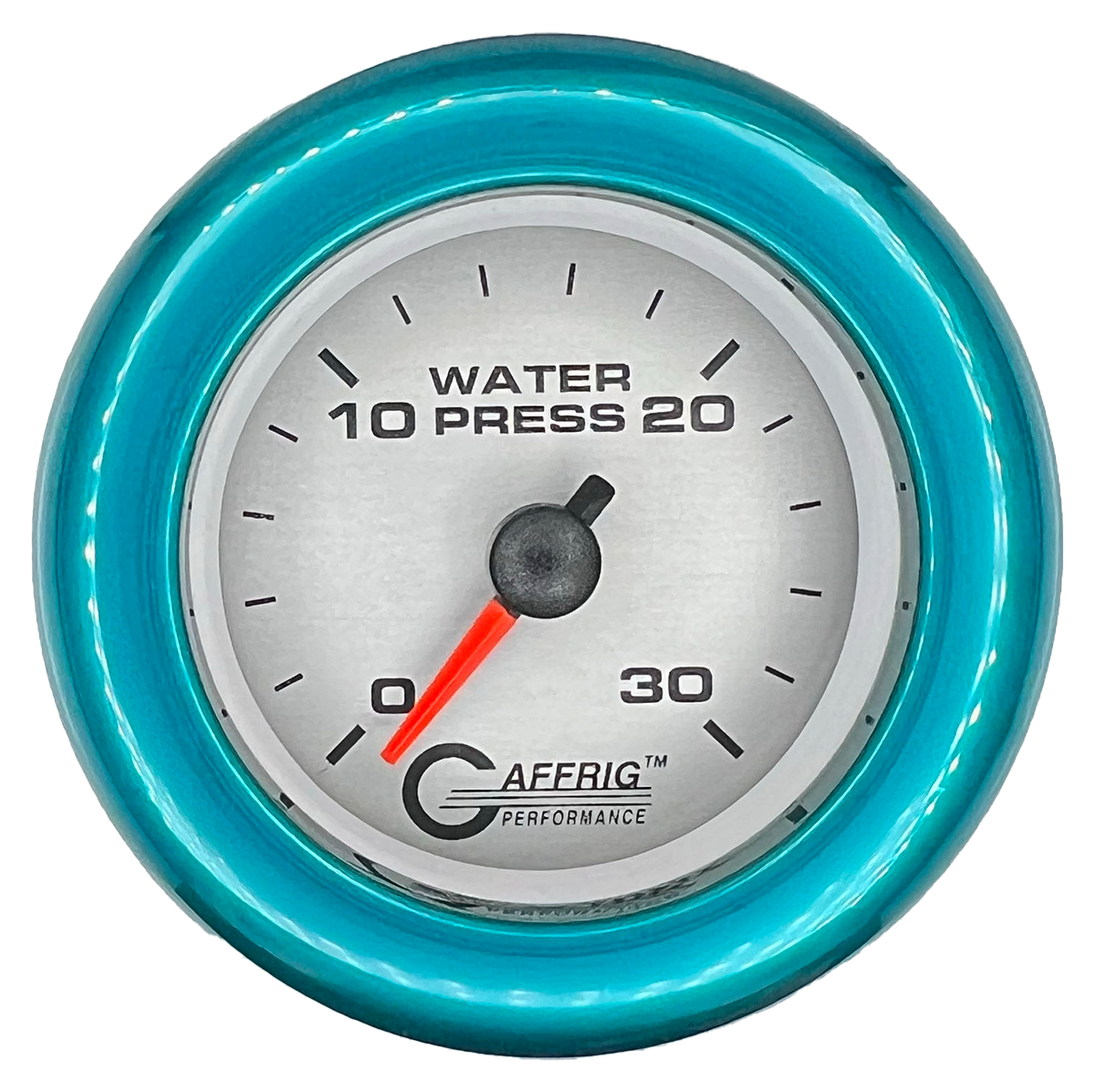 GAFFRIG 2 INCH MECHANICAL WATER PRESSURE 0-30 PSI GAUGE FAT RIM (218) / TEAL / PLATINUM