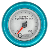 GAFFRIG 2 INCH MECHANICAL WATER PRESSURE 0-30 PSI GAUGE FAT RIM (218) / TEAL / PLATINUM