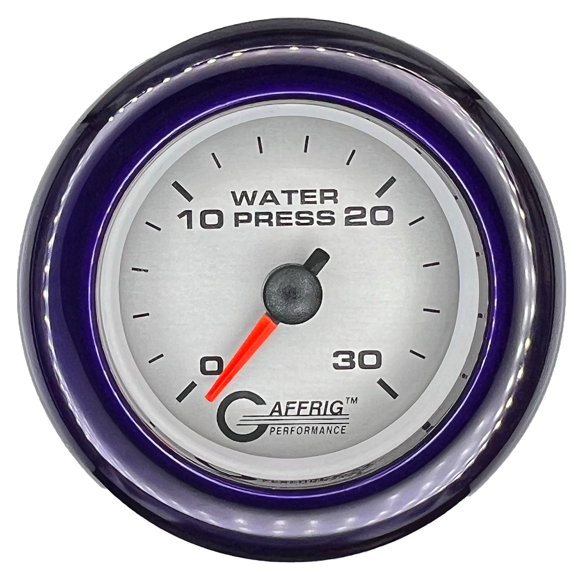 GAFFRIG 2 INCH MECHANICAL WATER PRESSURE 0-30 PSI GAUGE FAT RIM (218) / PURPLE / PLATINUM