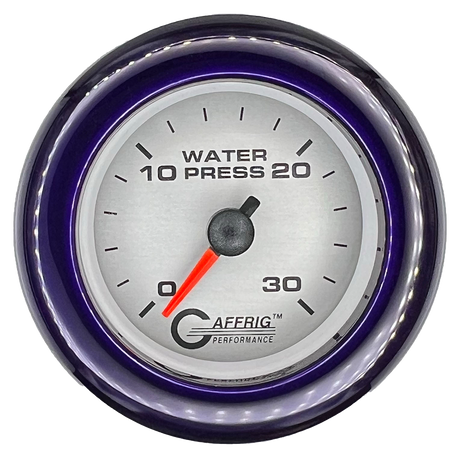 GAFFRIG 2 INCH MECHANICAL WATER PRESSURE 0-30 PSI GAUGE FAT RIM (218) / PURPLE / PLATINUM