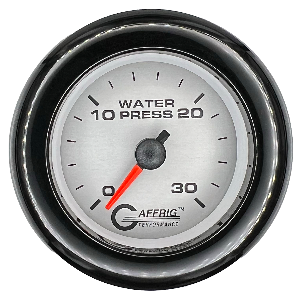 GAFFRIG 2 INCH MECHANICAL WATER PRESSURE 0-30 PSI GAUGE FAT RIM (218) / BLACK / PLATINUM